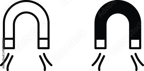 A simple illustration of two magnets with different polarities