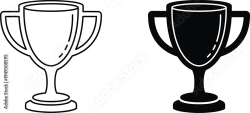 A simple illustration of two trophy cups on a white background