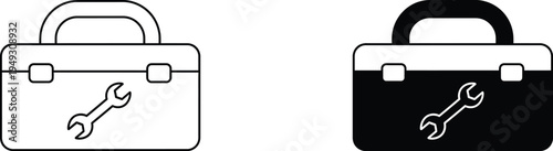 Toolbox icon vector, tool kit repair equipment symbol