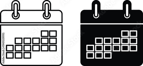 Calendar icon vector, schedule date planning symbol