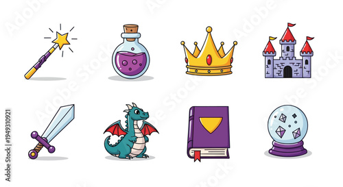 Fantasy cartoon elements collection
