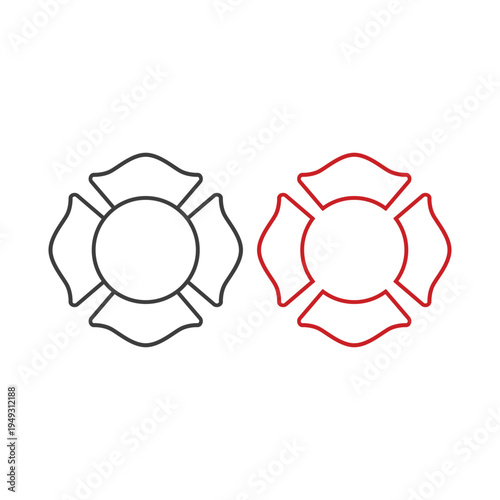 Maltese cross fire emblem outline vector