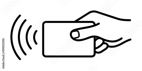 Tap card payment icon. Credit card, and hand tap payment wave logo. Wireless NFC vector icon and contactless payment card