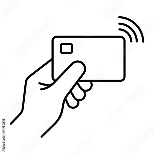 Tap card payment icon. Credit card, and hand tap payment wave logo. Wireless NFC vector icon and contactless payment card