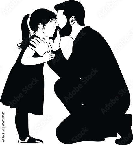 Father and Young Daughter Emotional Bonding and Love Silhouette