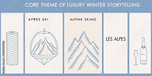 Luxury winter theme showcasing apr s ski alpine skiing and celebratory elements