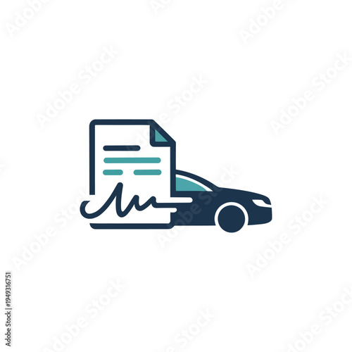 Car Insurance Rental Agreement Vector Icon