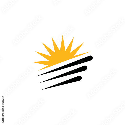Sun Rays Speed Lines Logo Icon with Modern graphic