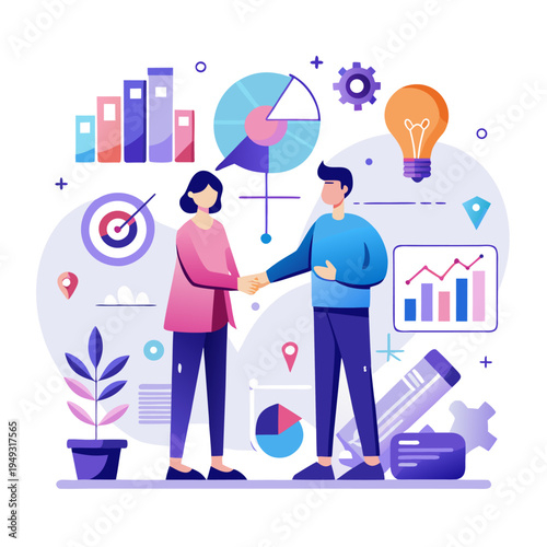 Business partnership dealmaking success collaboration teamwork strategy growth