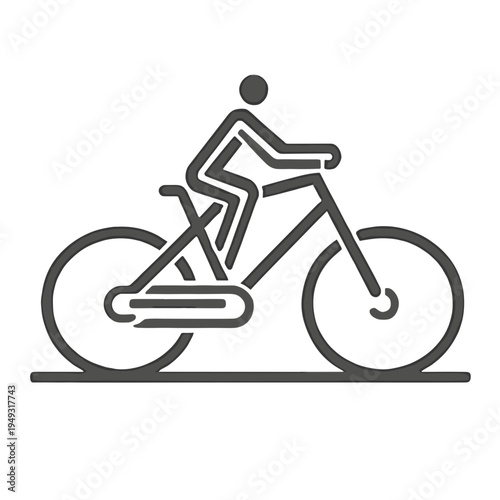 Bicyclist riding a bike in a minimalistic style