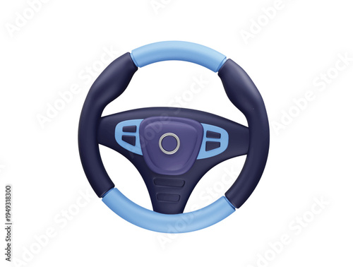 Car Steering Wheel icon 3d rendering illustration