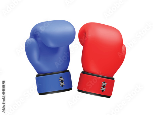 Red Boxing Gloves icon illustration 3d render