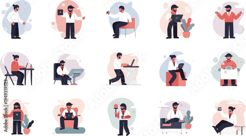 Diverse individuals engaged in various activities, including work and leisure (7)