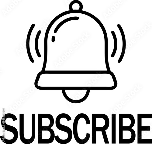 Subscribe Button Sticker with Notification Bell Icon