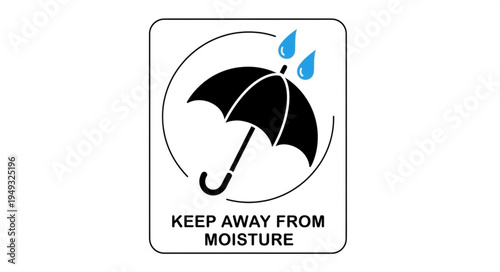 Keep Away From Moisture Warning Symbol Icon.