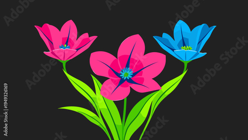 A minimalist and modern image featuring vibrant pink and green swirls against a dark gray background. Ideal for backgrounds, website designs, or digit