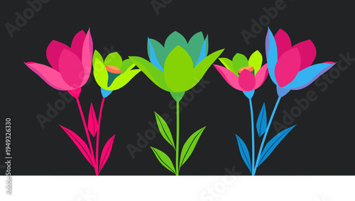 A vibrant, minimalist floral illustration evokes feelings of freshness and beauty. Ideal for spring promotions, website backgrounds, or feminine brand