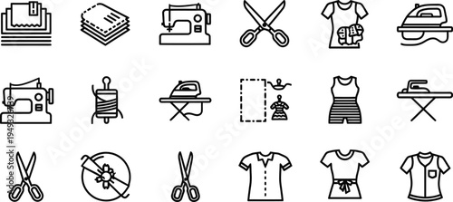 Laundry and dry cleaning icons