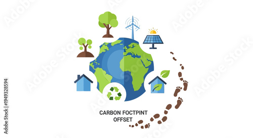 Carbon Footprint Offset Concept | Sustainable Living & Green Energy Solutions