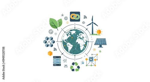 Earth's Sustainable Future: Global Network of Renewable Energy, Big Data, and Eco-Friendly Technology