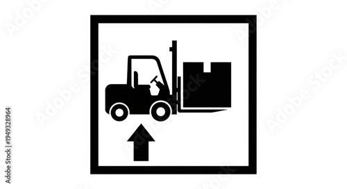 Forklift truck symbol indicating cargo handling instructions.