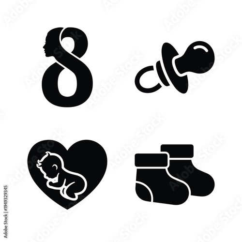 Pregnancy and Baby Essentials Vector Icons