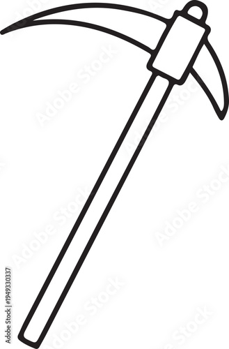 Isolated vector illustration of an axe and hammer with a sharp steel blade and hammer and sickle tool equipment as medieval iron weapon objects on white