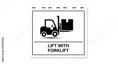 Forklift Lifting Box Symbol Icon.