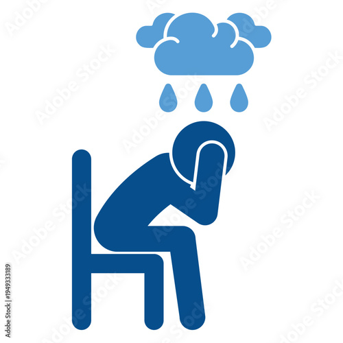 Depression Icon in Duotone Style. Vector Illustration For Graphic Design

