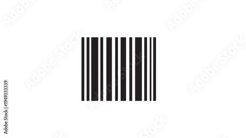 Barcode black and white graphic representing product identification and retail scanning technology for commercial transactions and inventory