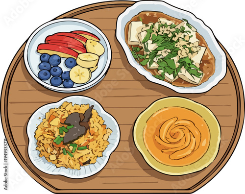 Traditional breakfast assorted plate