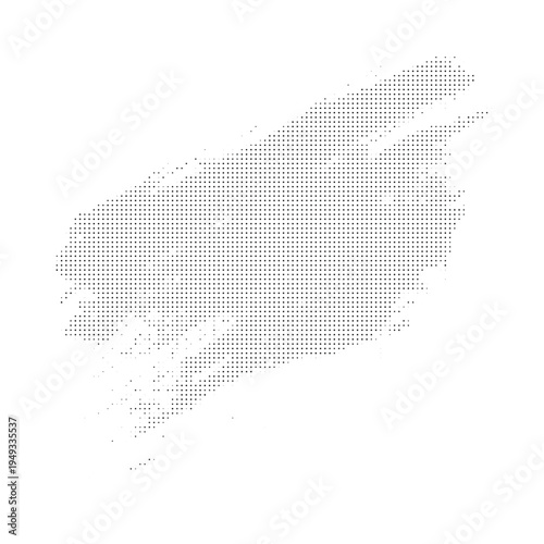 Brush style Halftone dotted on white background. 