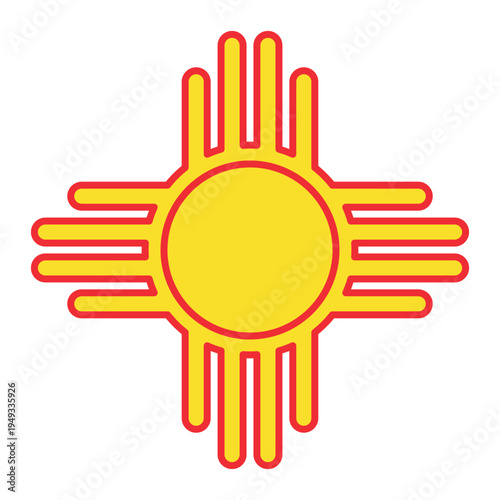 Zia sun symbol vector, geom...