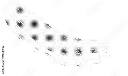 Brush style Halftone dotted on white background. 