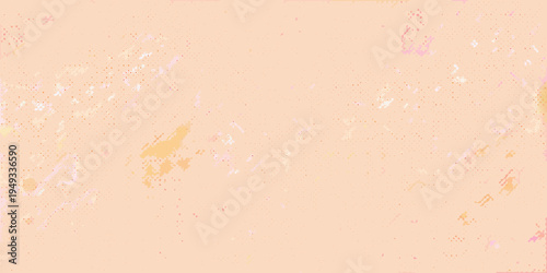 Pale peach background with scattered speckles and subtle color variations