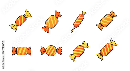 Colorful candies isolated on white