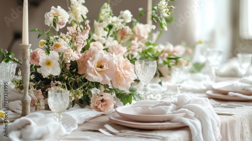 Vase of White Flowers on a Tray in a Cozy Living Room With Sunlight Coming Th...