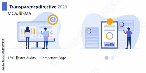 Illustration depicting transparency directive data analysis and business solutions