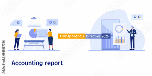 Business professionals analyzing data and presenting reports in a modern office