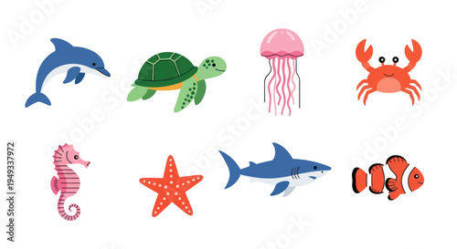 Ocean creatures illustration collection