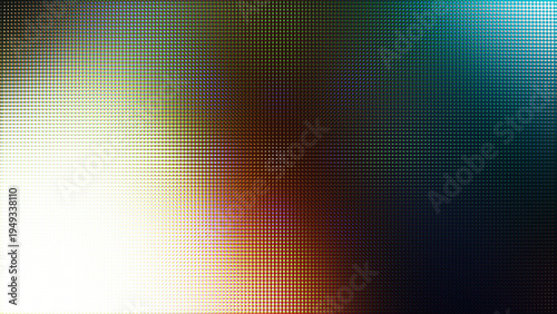 Fotografia Abstract LED Screen Pixel Grid Background with Digital Light Flares