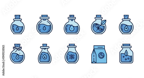Potion bottles set illustration