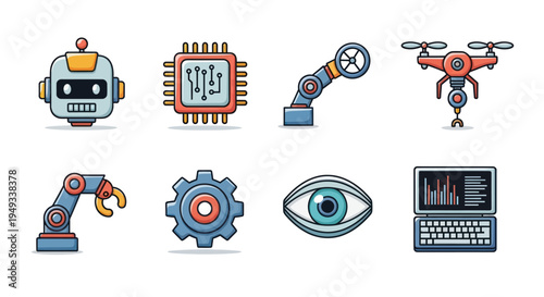 Robotics and technology icons