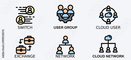 Agile and teamwork symbol - Agile, teamwork and project management icon symbol