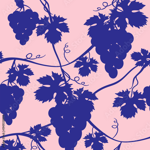 Vector - wine berries shadows seamless pattern.