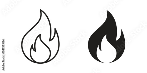 Flame icons simple design. Vector illustration for web ui