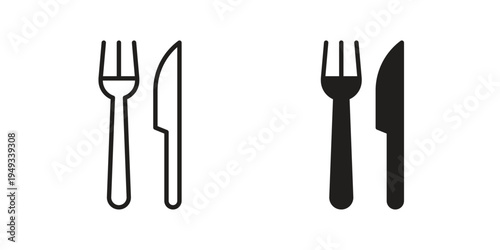 Fork and Knife icons simple design. Vector illustration for web ui