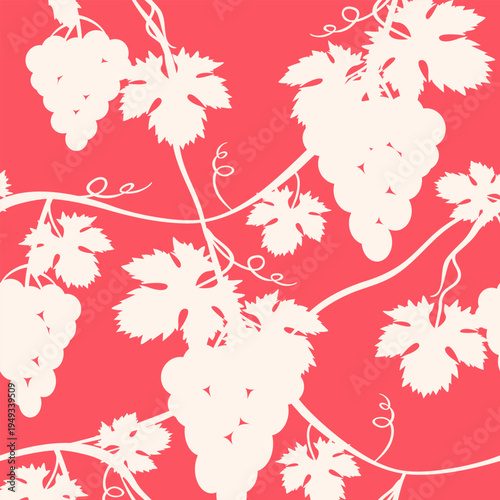 Vector - wine berries shadows seamless pattern.