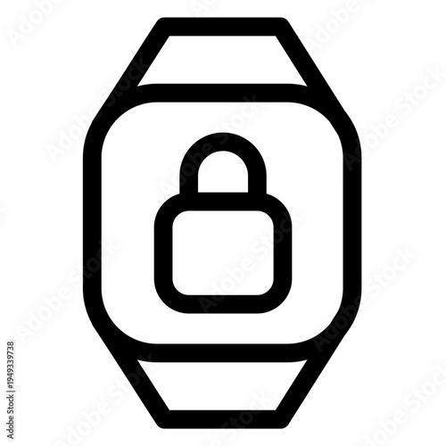 This icon represents secure mobile payments via a smartwatch- ideal for banking apps and financial technology. It symbolizes safety and convenience in digital transactions.