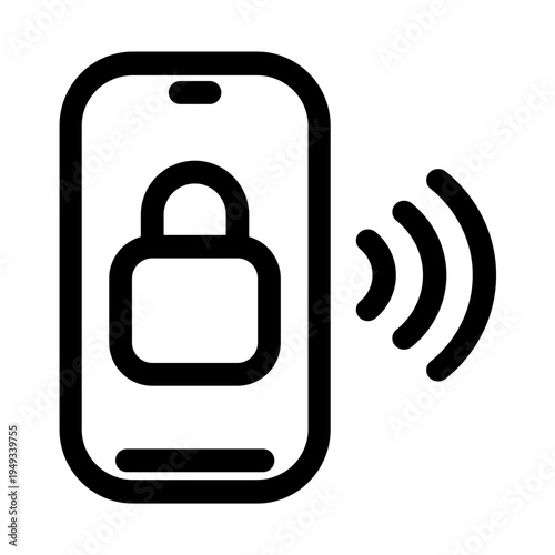 This icon depicts a smartphone with a padlock- symbolizing secure mobile payments and online banking transactions. It's ideal for apps- websites- and marketing materials related to financial.